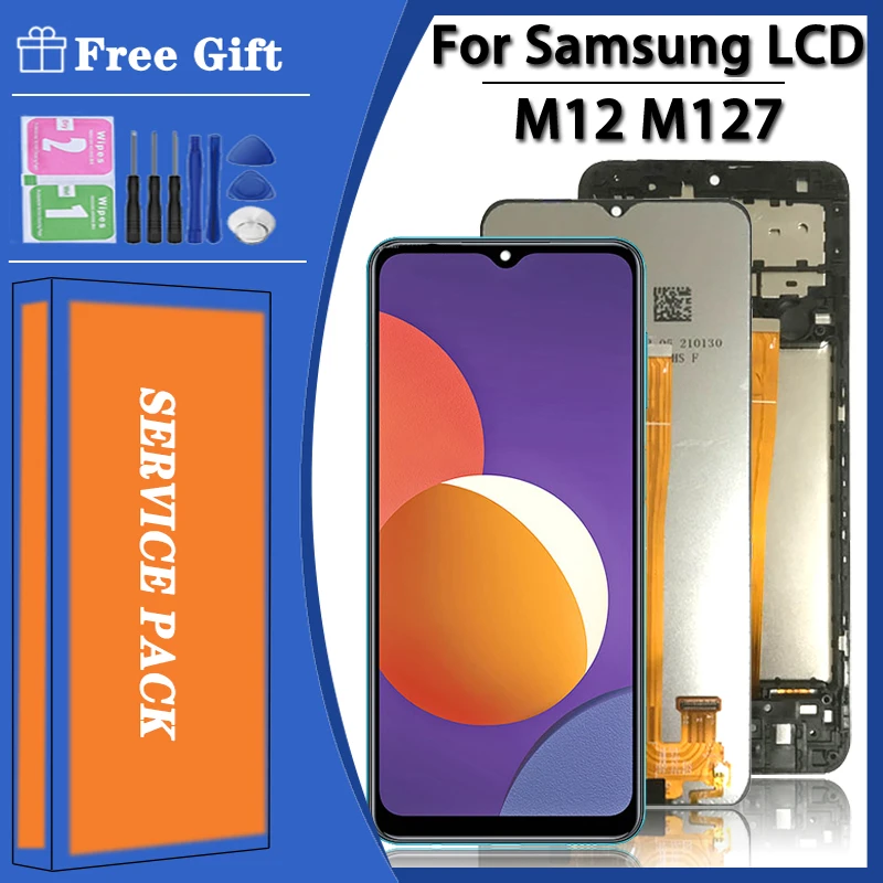 High Quality for Samsung M12 M127 LCD Display Touch Screen Digitizer Full SM-M127FN/DS SM-M127F/DS SM-M127G/DS LCD Frame