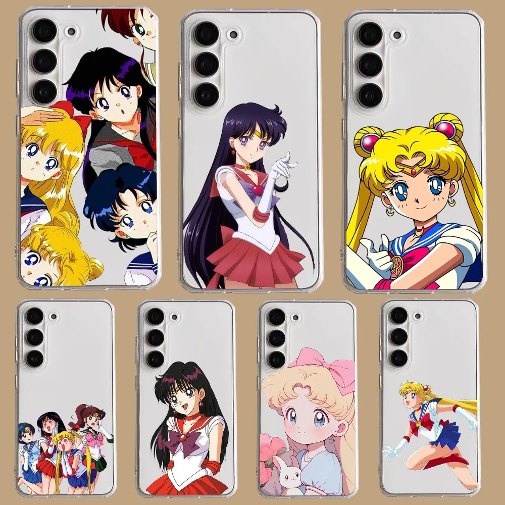 Cartoon S-Sailor-M-Moons  Phone Case For Samsung Galaxy A52 A12 A51 S21 Edge S22ULTRA S23 S20LITE Plus ultra Transparent Cover