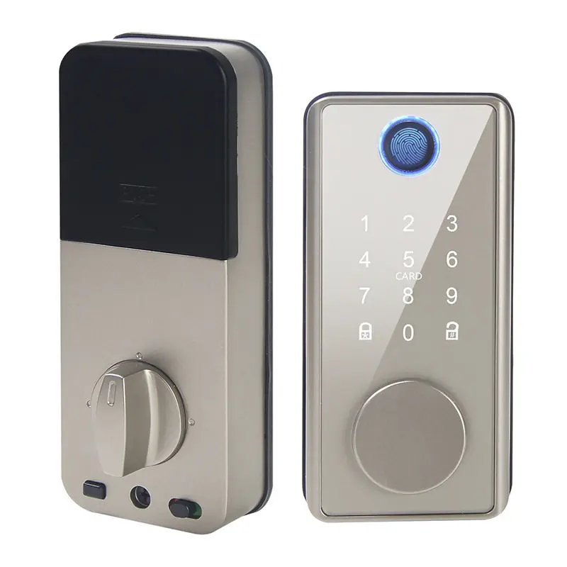 

Fully Automatic Smart Door Lock Fingerprint Password Card Key Unlock Simple Style Security Deadbolt