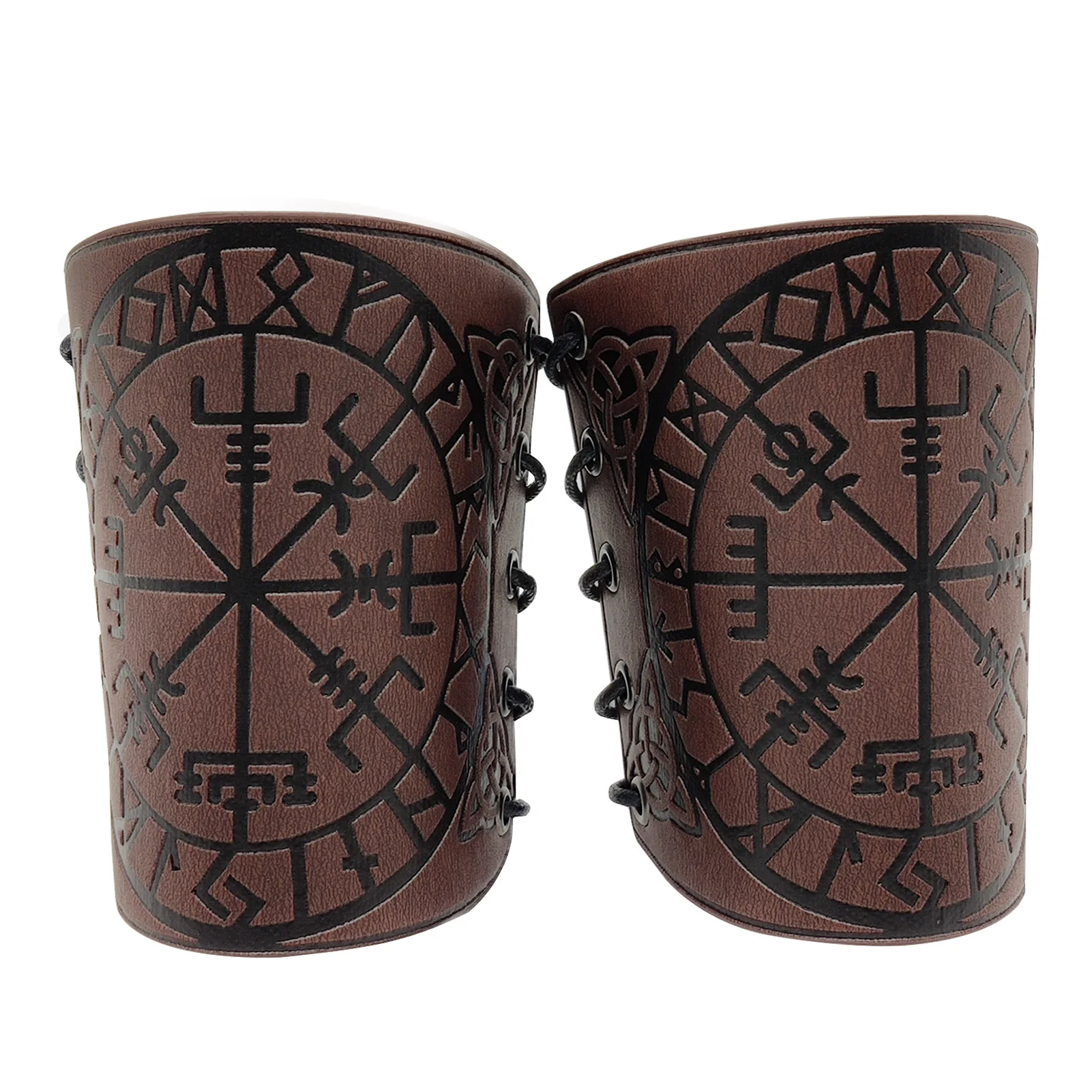 Nordic Viking Style Compass Embossed Leather Wrist Guard Nordic Medieval Vintage Knight Wrist Guard COSPLAY Stage Costume Props