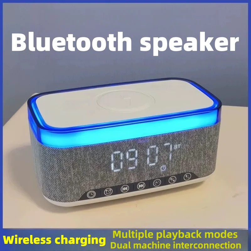 Bluetooth speaker, multifunctional bedside lamp, mobile phone, wireless charging, alarm clock, smart speaker, birthday gift