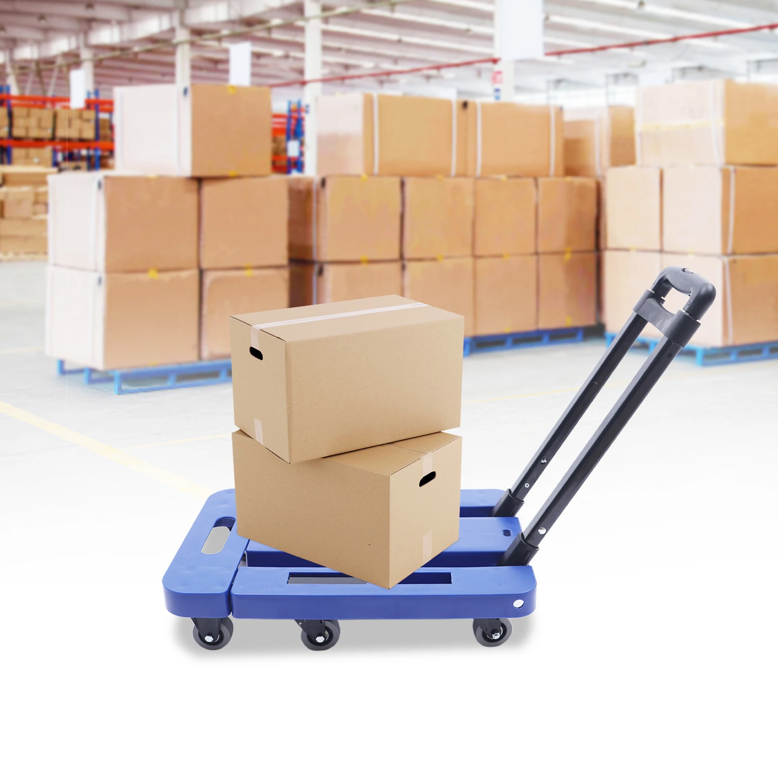 

Folding Luggage Cart, Foldable Hand Truck, Heavy Duty Dolly Luggage Moving Cart for Shopping, Goods Loading and Unloading