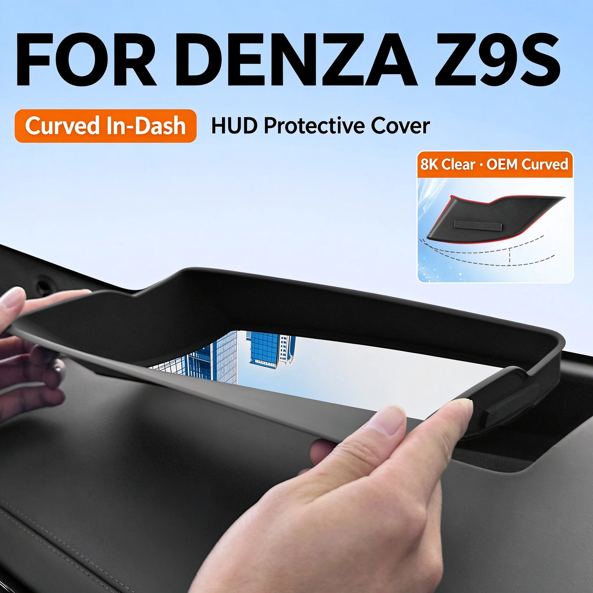 FOR 2026 Tengshi Z9S LHD Car HUD Head Up Display Protective Cover, Embedded Curved Soft Film