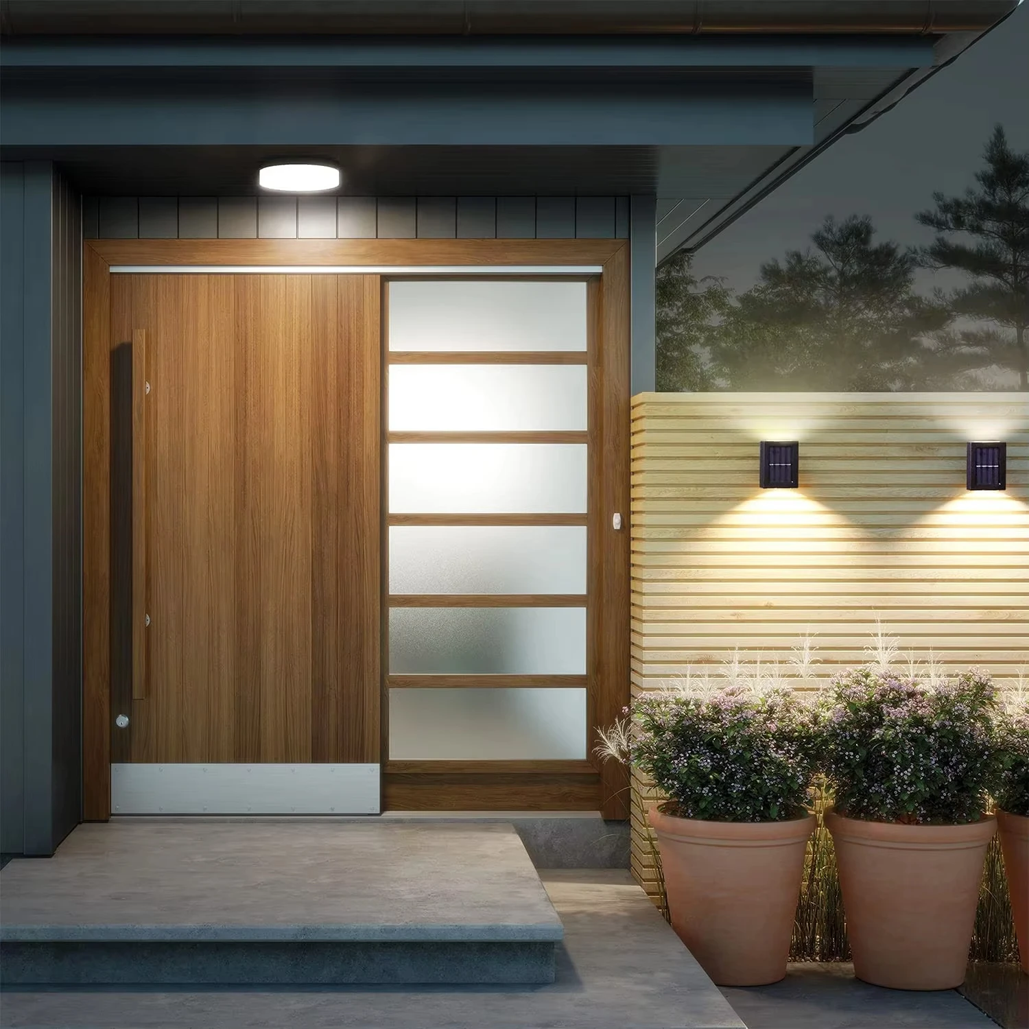 1PCS Solar Lamp Outdoor LED Lights IP65 Waterproof for Garden Decoration Balcony Yard Street Wall Decor Lamps Gardening Light