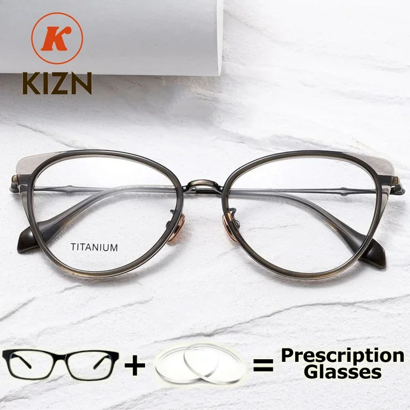 

Очки KIZN с фотохромными мультифокальными линзами для коррекции близорукости, оправа «кошачий глаз», высококачественная оптика, модные женские очки по рецепту