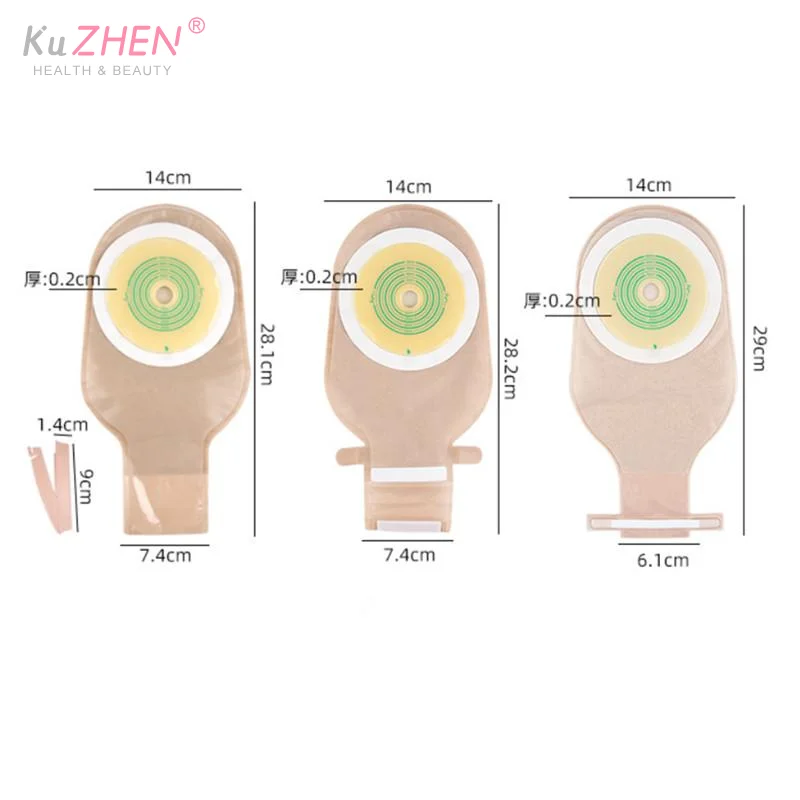 1PCS Exhaustable Colostomy Bags 60mm Hole One-piece Drainable Ostomy Bags Stoma Care Pouch With Clips Closure Colostomy Bag