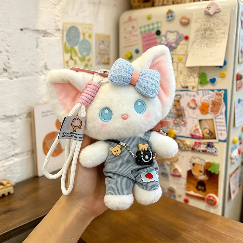 Kawaii Candy Cat Plush Toy Keychain Bag Charm Stuffed Animal Doll Kawaii Pendant Women Wallet Purse Ornament Girl Gift Key Ring