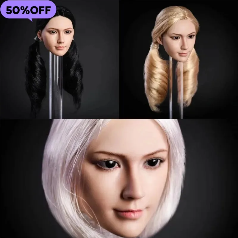 

Beautiful 1/6 Asian Girl Head Sculpt Golden Black White Hair Head Played for 12" Action Figure Tbl Ph Doll Dody YMT010