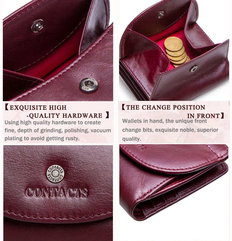 CONTACT'S Damen-Geldbörsen Kartenhalter Geldklammer Luxus-Designer Hochwertige Mini-Geldbörse für Frauen – Detail 6