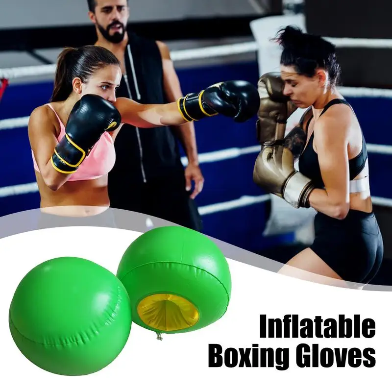 Inflatable Training Gloves PVC Workout Punching Mittens Interactive Youth Boxing Gloves Boxing Playing Mittens 1 Pair For Indoor