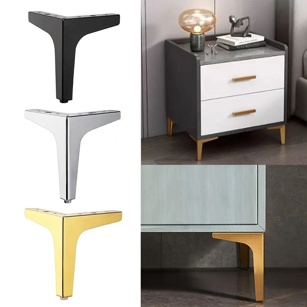 Metal Furniture Legs Replacement Wear-resistant Cabinet Legs Triangle Anti Scratch Nightstand Storage Box Leg