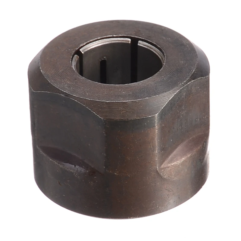 ABSF 1Pc Black Metal Collet Nut Plunge Router Parts 12.7Mm Center Hole Diameter 22.5X27mm