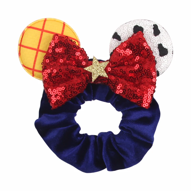 Disney Mouse Oren Fluweel Scrunchies Girls Rope Ponytail Holder Christmas Headband Festival Elastic Hairband Diy Haaraccessoires