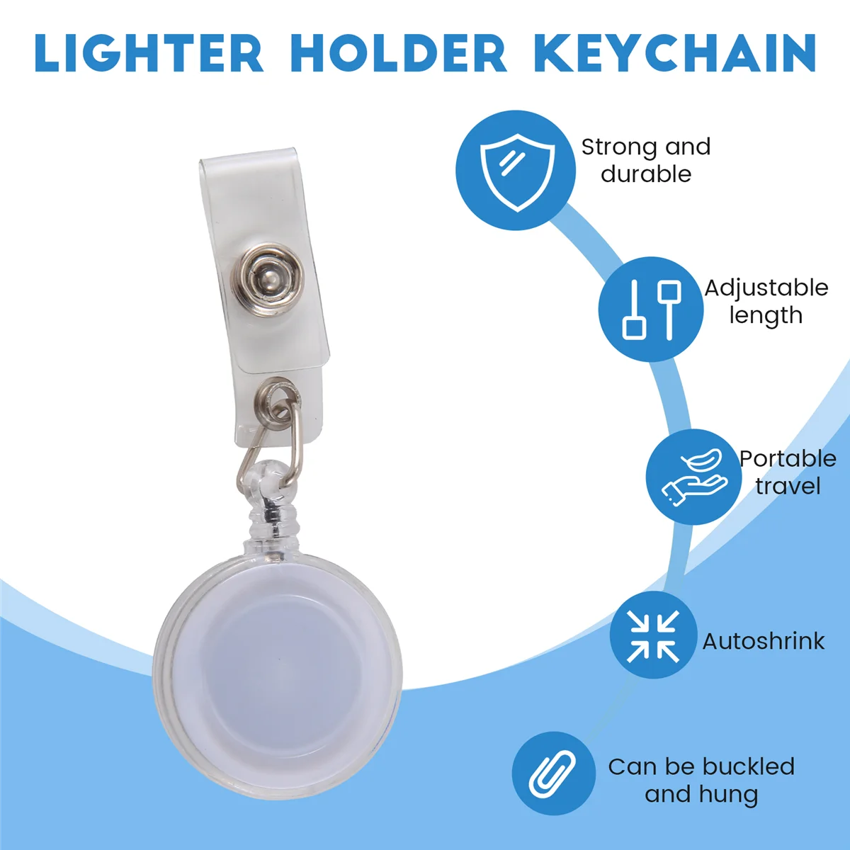 Retractable Ski Pass ID Card Badge Holder Key Chain Reels With Clip White TQ