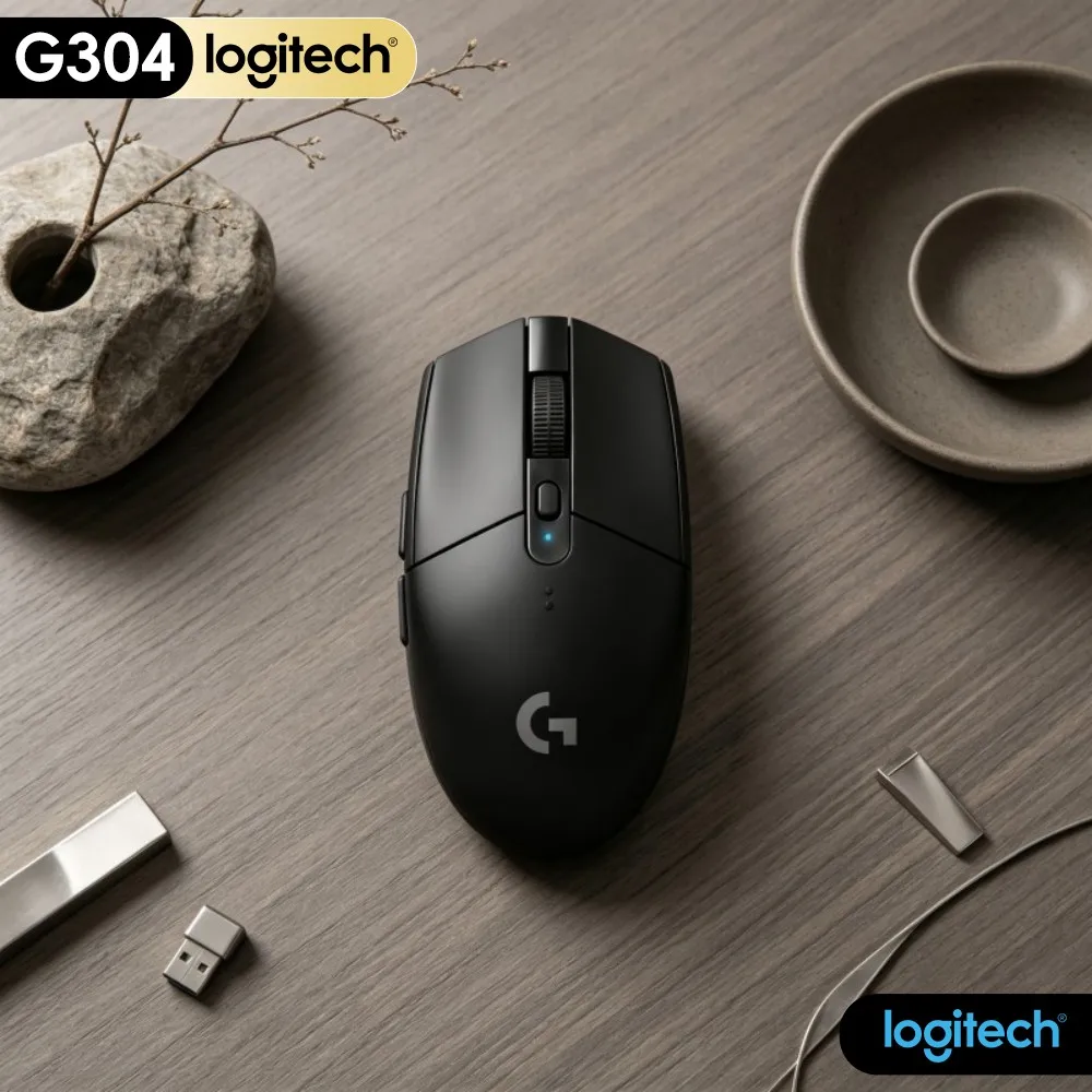 Logitech G304 LIGHTSPEED Wireless Gaming Mouse Ergonomic Curve Support Palm Reduce Discomfort During Long‑Time Use