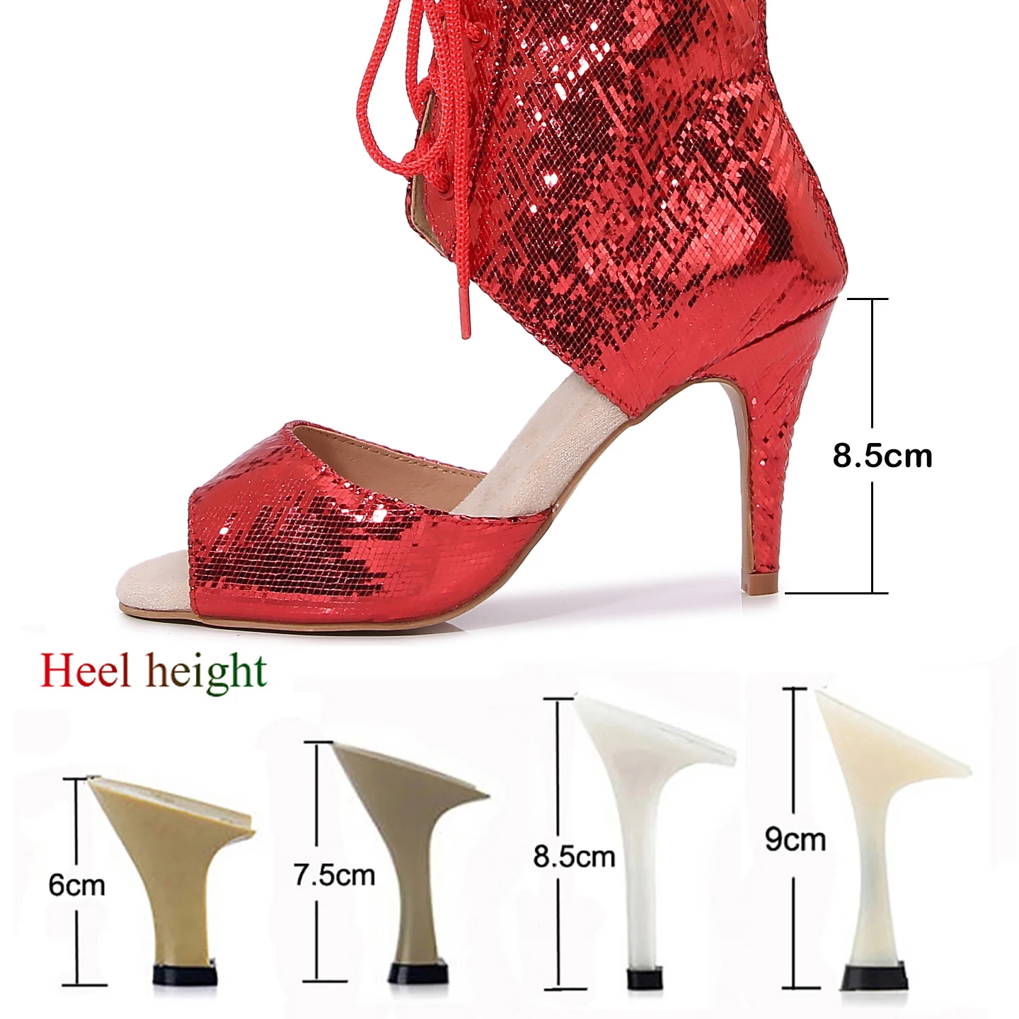 Latin dance shoes, women's salsa and tango dance shoes, party boots, red high-heeled boots, summer sandals, outdoor sports shoes