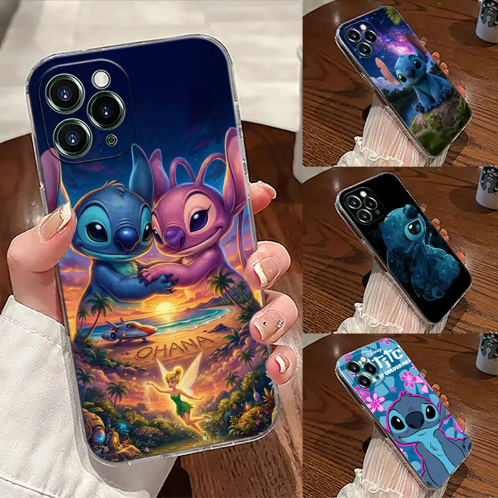 

Stitch Disney Transparent Phone Case For iPhone 17 Pro Max 17E 11 12 13 14 15 16 Pro Max Plus 17 Air 16E 7 XS Soft Cover Stitchs