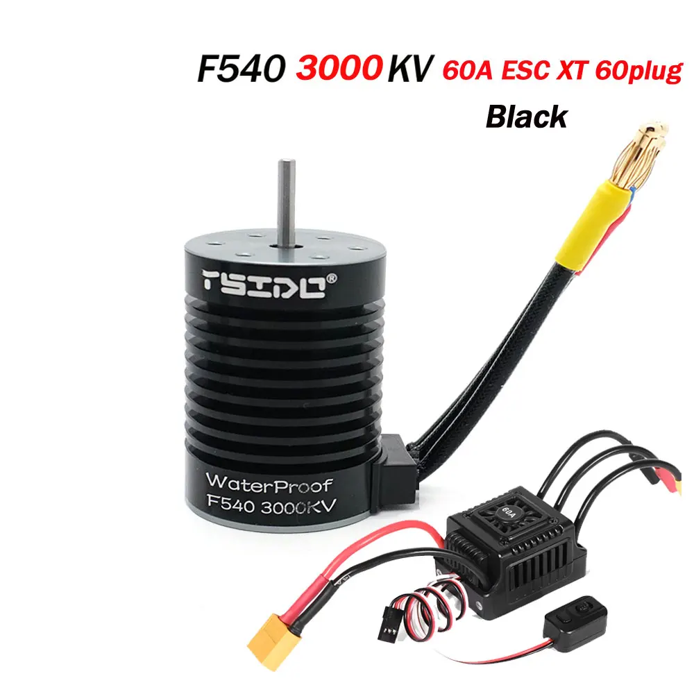 YSIDO RC Deel Waterdichte F540 3000KV 4370KV Borstelloze Motor W/60A ESC voor Wltoys 144001 124019   RC 124018   Vrachtwagenbuggy
