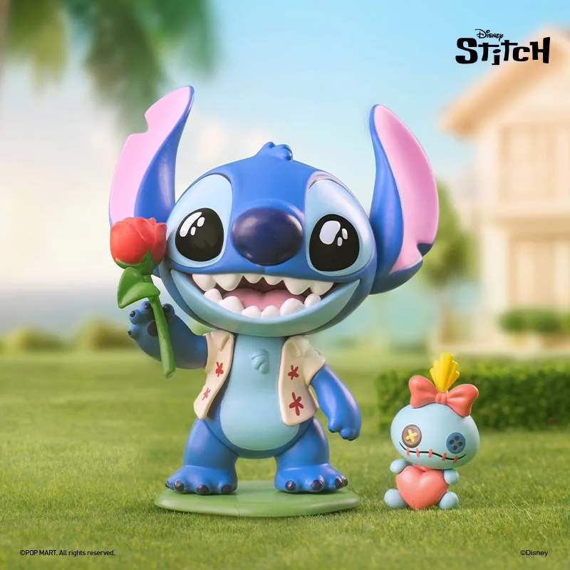 Disney series blind box Stitch playful dating statue hand toys two yuan animation peripheral gifts Creative tabletop decoration