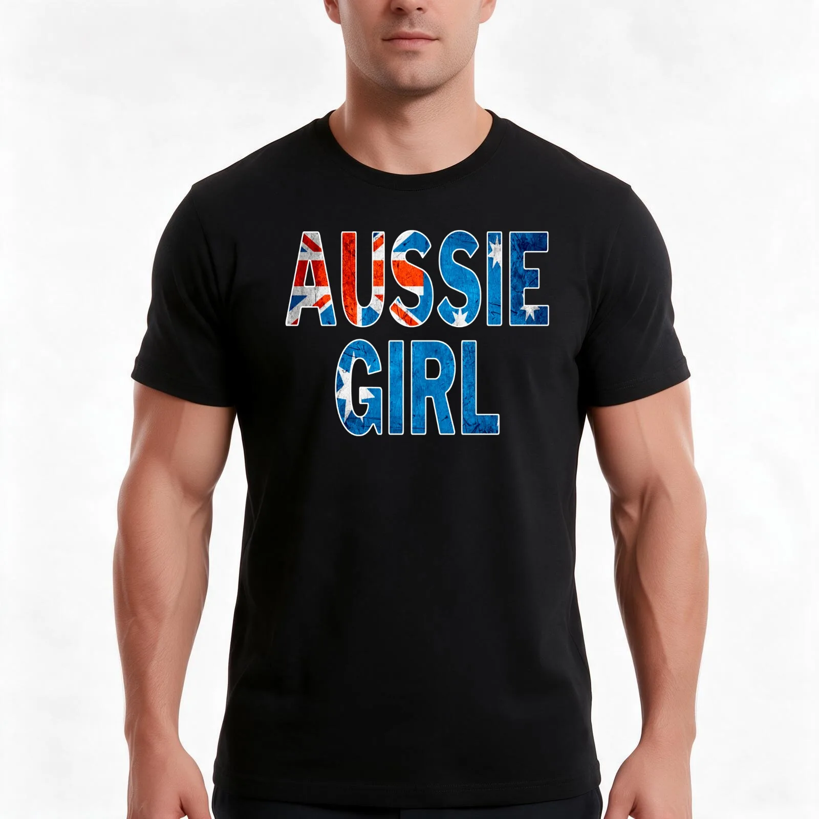 Aussie girl Australian T-Shirt, Summer Casual Cotton Tee, Oversized Streetwear Tops, Vintage Graphic Print, Unisex Men Women