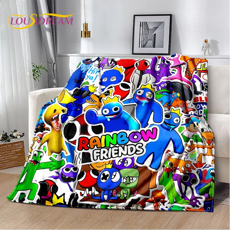 Game R-Rainbow Friends Cartoon Soft Blankets,Keep Warm Throw Blanket Comfortable Blanket for Picnic Beds Sofa Home Bedroom Gifts