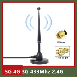 1pcs Pure Copper 5G 4G LTE 3G GSM 433Mhz Lora 2.4G Zigbee Omni WiFi Antenna High Gain 20dbi For Signal Boost With SMA Male