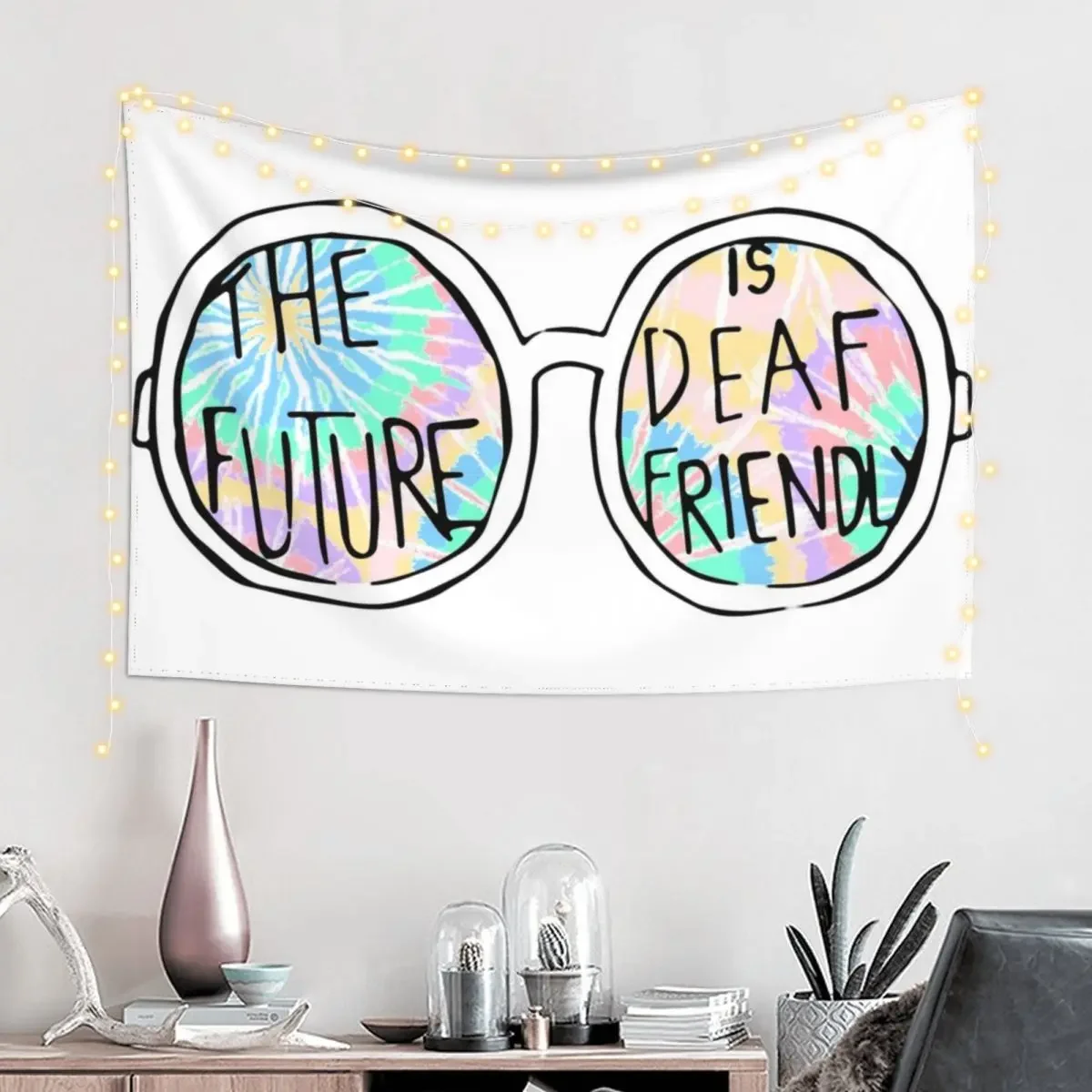 The Future is Deaf Friendly (Tie-Dye) Tapestry Decoration Wall Room Decoration Accessories Tapestry