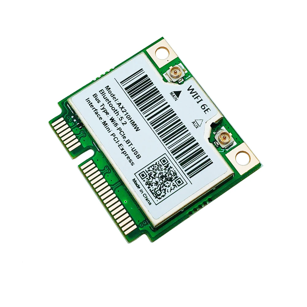 Novo wifi 6e ax210hmw mini pcie wifi cartão para intel ax210 5374mbps bluetooth5.2 802.11ax 2.4g/5g/6g wifi 6 ax210 adaptador sem fio