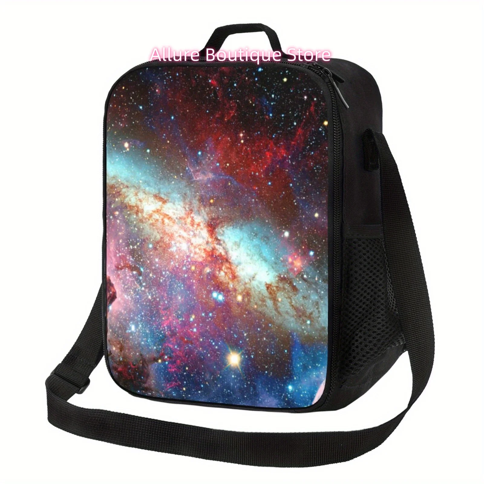 1pc for galaxy Nebula Insulated Lunch Bag - Vibrant Space Design, Reusable & Non-Food Contact, Ideal for Work, Travel, Picnic -