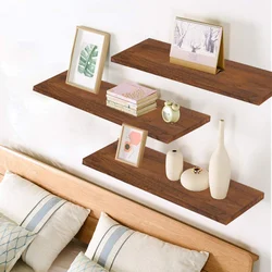 Durable Solid Decoration Floating Rustic Wooden Wall Shelves Home Storage Wall Mounted Shelves Home Decoration Display Shelves