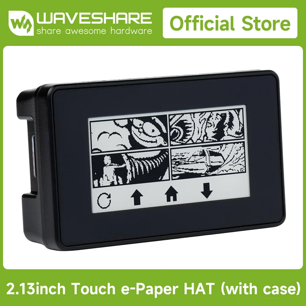 Waveshare V4 2.13inch Touch E-Paper E-Ink Display For Raspberry Pi Zero, 250×122 Pixels, ABS Protection Case, Pwnagotchi Eink