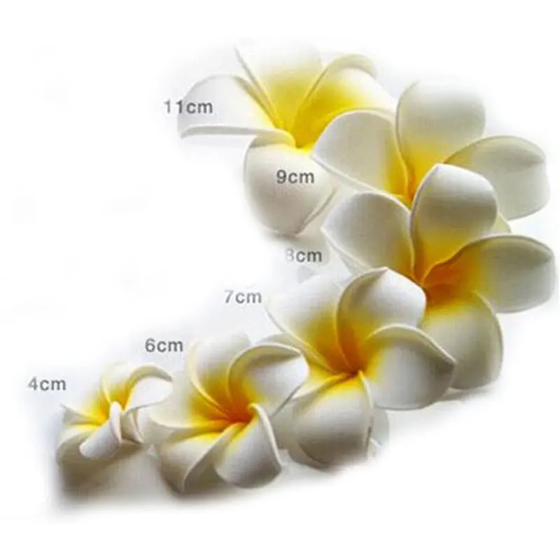 5Pcs Artificial Plumeria Rubra Hawaiian Flower Floral Foam Frangipani Flowers for DIY Home Beach Wedding Party Decor 4/6/8CM