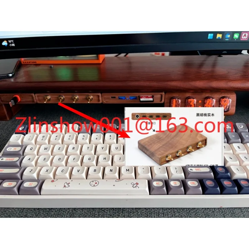 Computer Monitor Heightening Rack Accessories Accessories Black Walnut 4-way Independent Control Switch USB Power Module