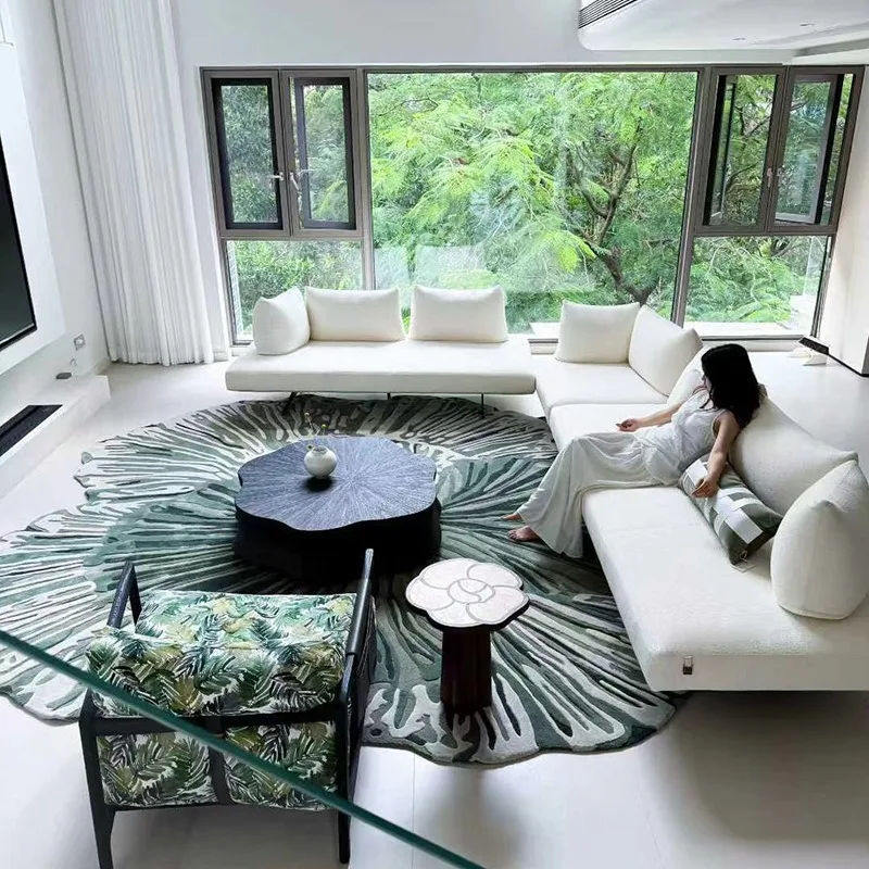 New Zealand wool carpet living room coffee table blanket light luxury high-end cloakroom round bedroom blanket