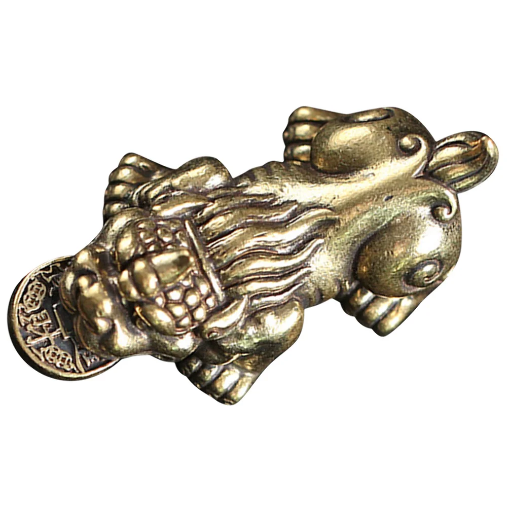 

Small Vintage Brass Statue Miniature Desktop Animal Ornament Brass Animal Decoration for Office Study Table Decor