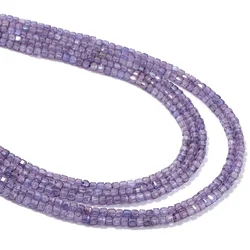 High Quality Natural Purple Zircon Beads Smooth 2.5mm Faceted Square Cube Bead Healing Reiki Beads for Jewelry Making Accessory