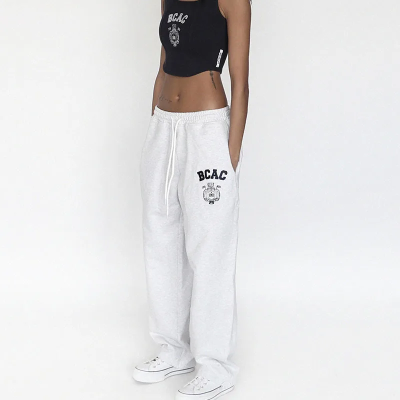 Badblood Spice Girls Sports Pants Women Sweatpants Spring and Autumn Letter Embroidery Casual Wide-Leg Pants Tide