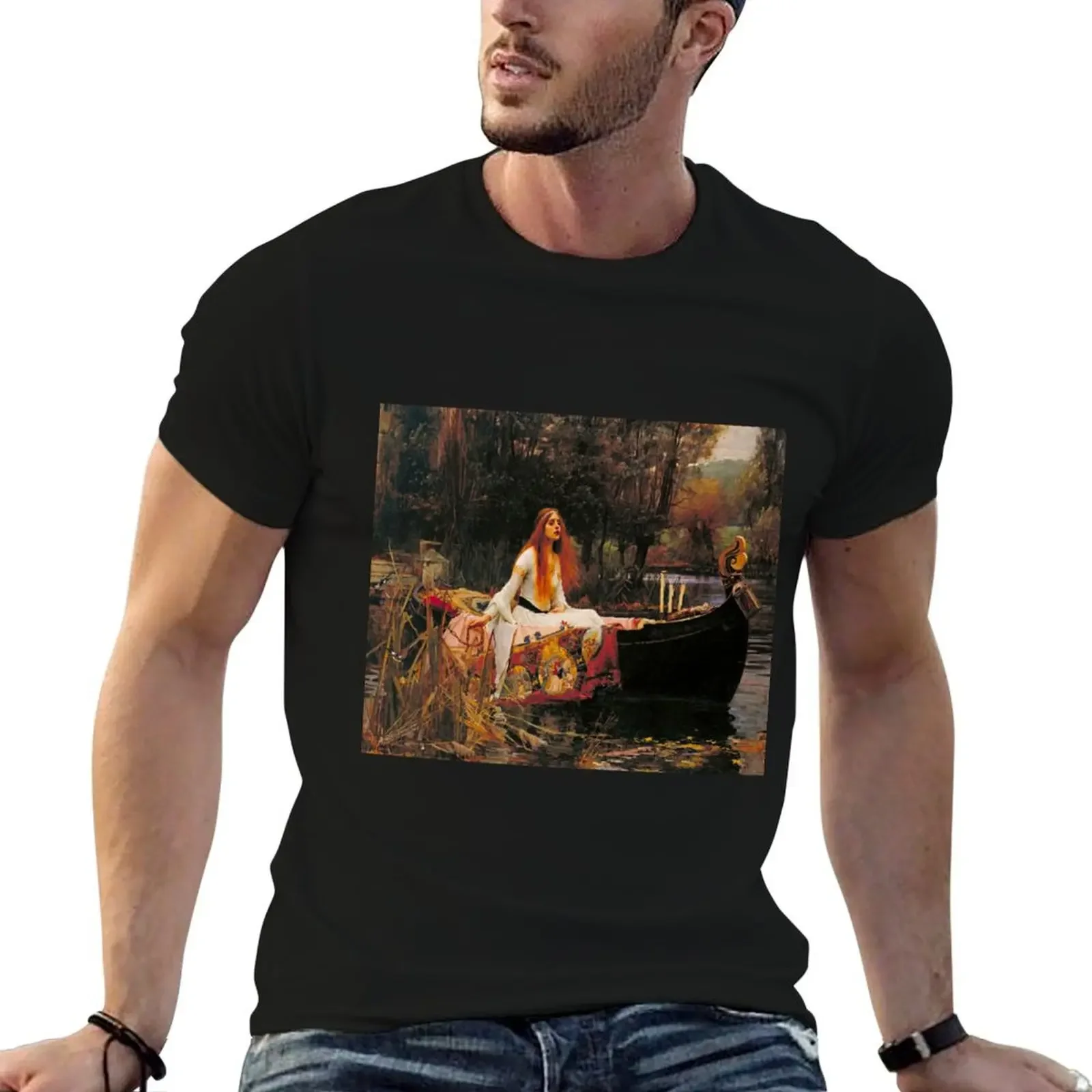 John William Waterhouse - The Lady of Shalott T-Shirt hippie clothes basketball graphic tees mens white t shirts