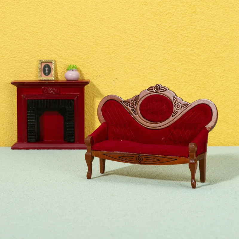 

1:12 dollhouse diy cabin Dollhouse mini furniture model toys finished living room decor sofa