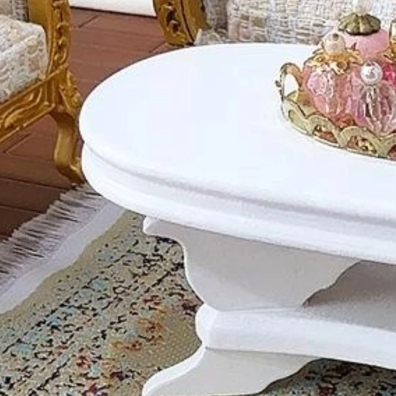 

Stylized 1/12 Dollhouse Tea Table; Living Room Furniture Model for Doll Home, Pretend Play Toy