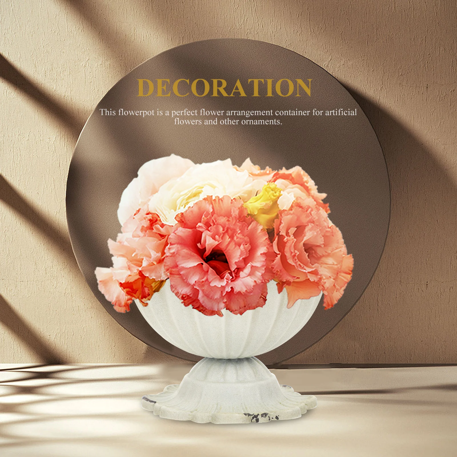 

Retro Iron Flower Vase Vintage Metal Decorative Pot Wedding Party Home Tabletop Arrangement Floating Plant Container Indoor