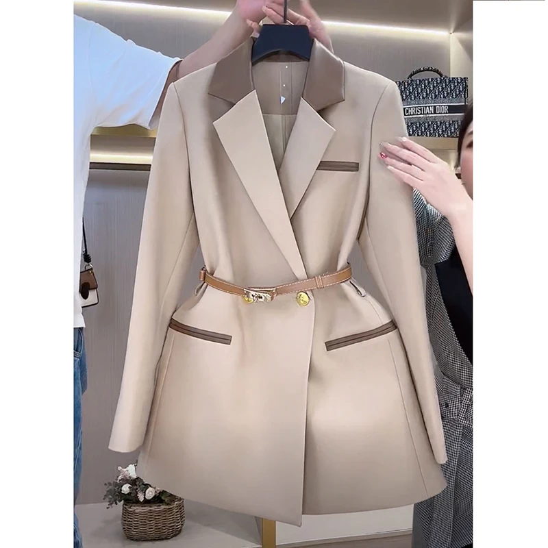 Autumn New Design Sense Stitching Suit Jacket Women Elegant Fashion Office Blazer Coat Lady Casual Slim Suit Outwear Top Clothes