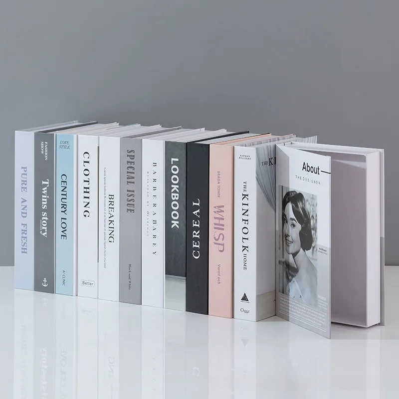 Nordic Style Fake Books Decoration Fashion Magazine Cover Living Room Decor Coffee Table Storage Box Ornaments Home Additional