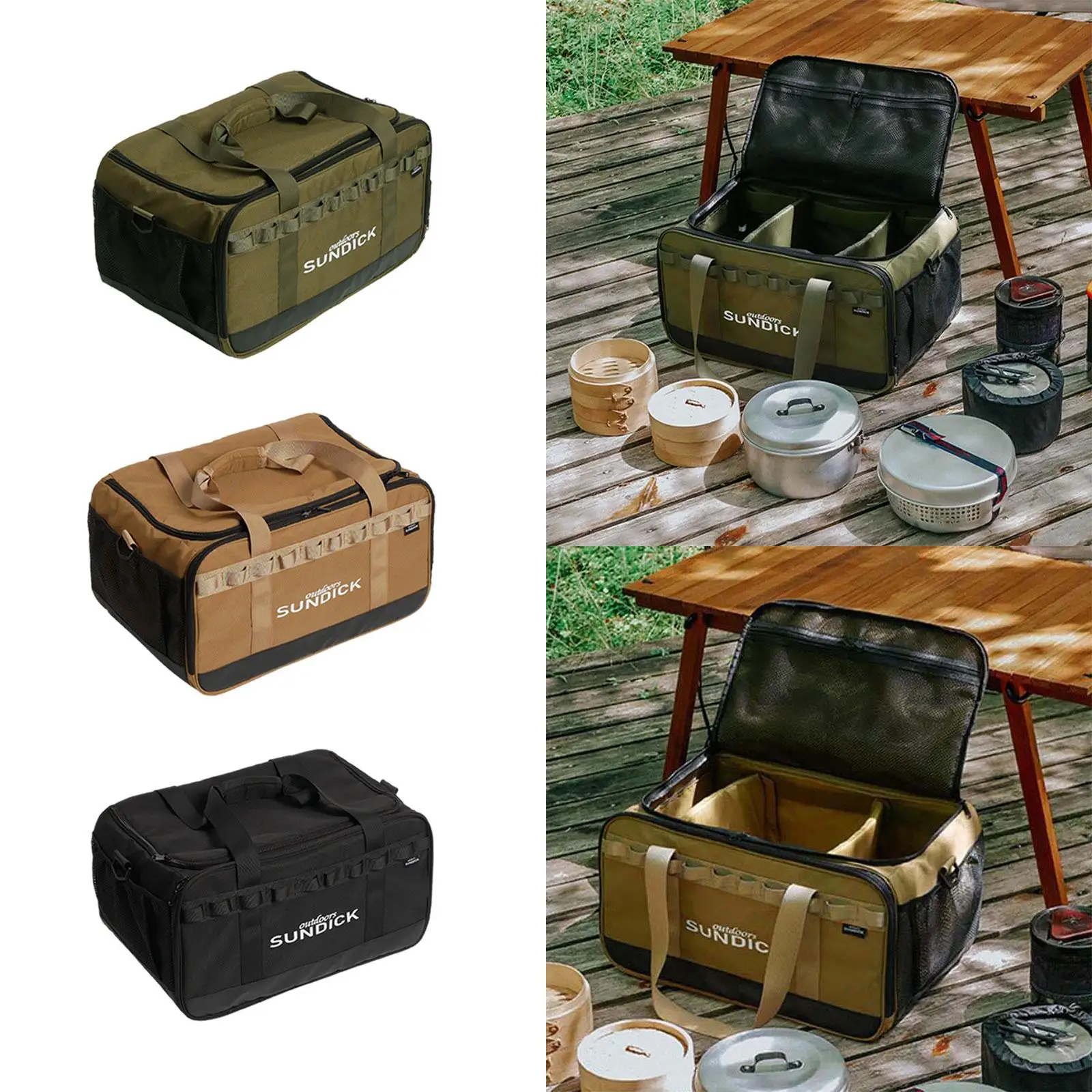

Camping Carrying Bag Crossbody Bag Anti Collision 36 L Capacity Oxford Cloth Multipurpose Barbecue Handbag for Cooking Hiking