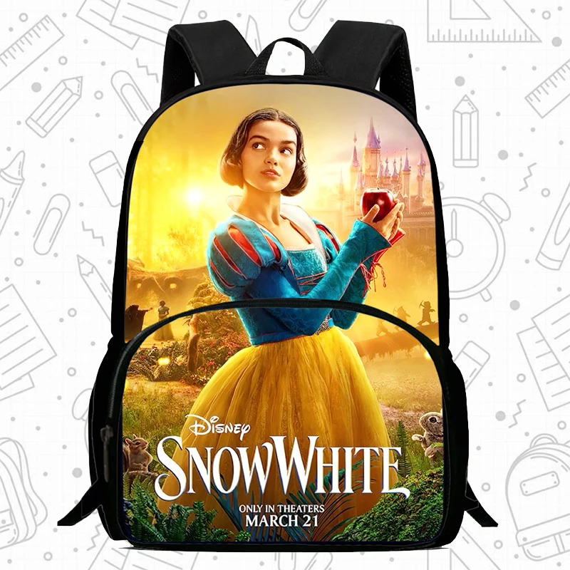 

School Backpack with Front Pocket,Cartoon Snow White School Bags for Boys Girls,Durable Kids Backpack for Pupil Students