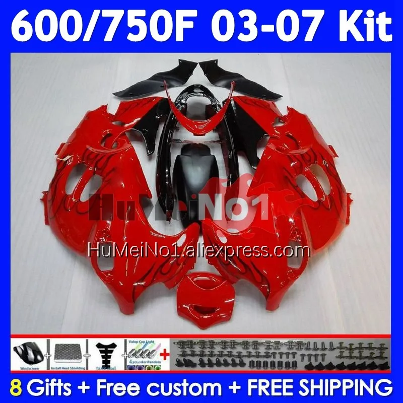 Kit For SUZUKI KATANA GSXF600 GSXF 600 750 115No.10 GSXF750 03 Red black 04 05 06 07 GSX600F 2003 2004 2005 2006 2007 Fairing