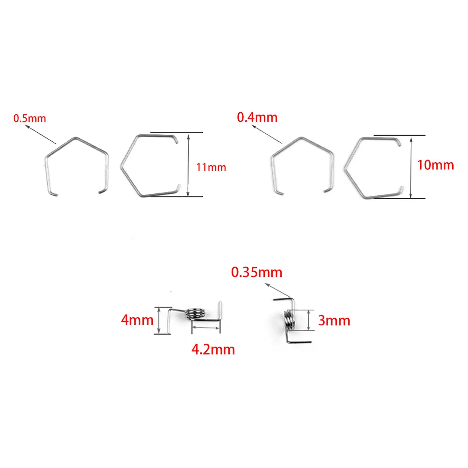 10 x Fishing Rod Drop Wheel Springs Clips Water Drop Wheel Repair