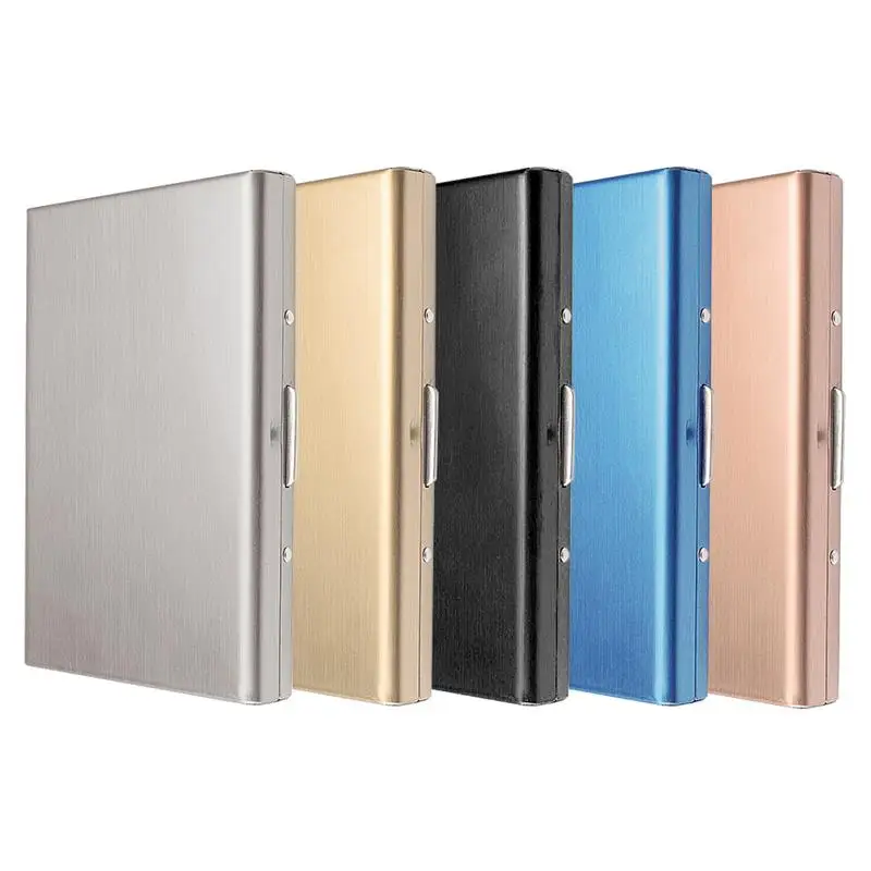 Metal Card Holder Wallet Slim RFID Blocking Mini Credit Card Wallet Business Cards Case Metal Hard Name Credit Card Wallet For