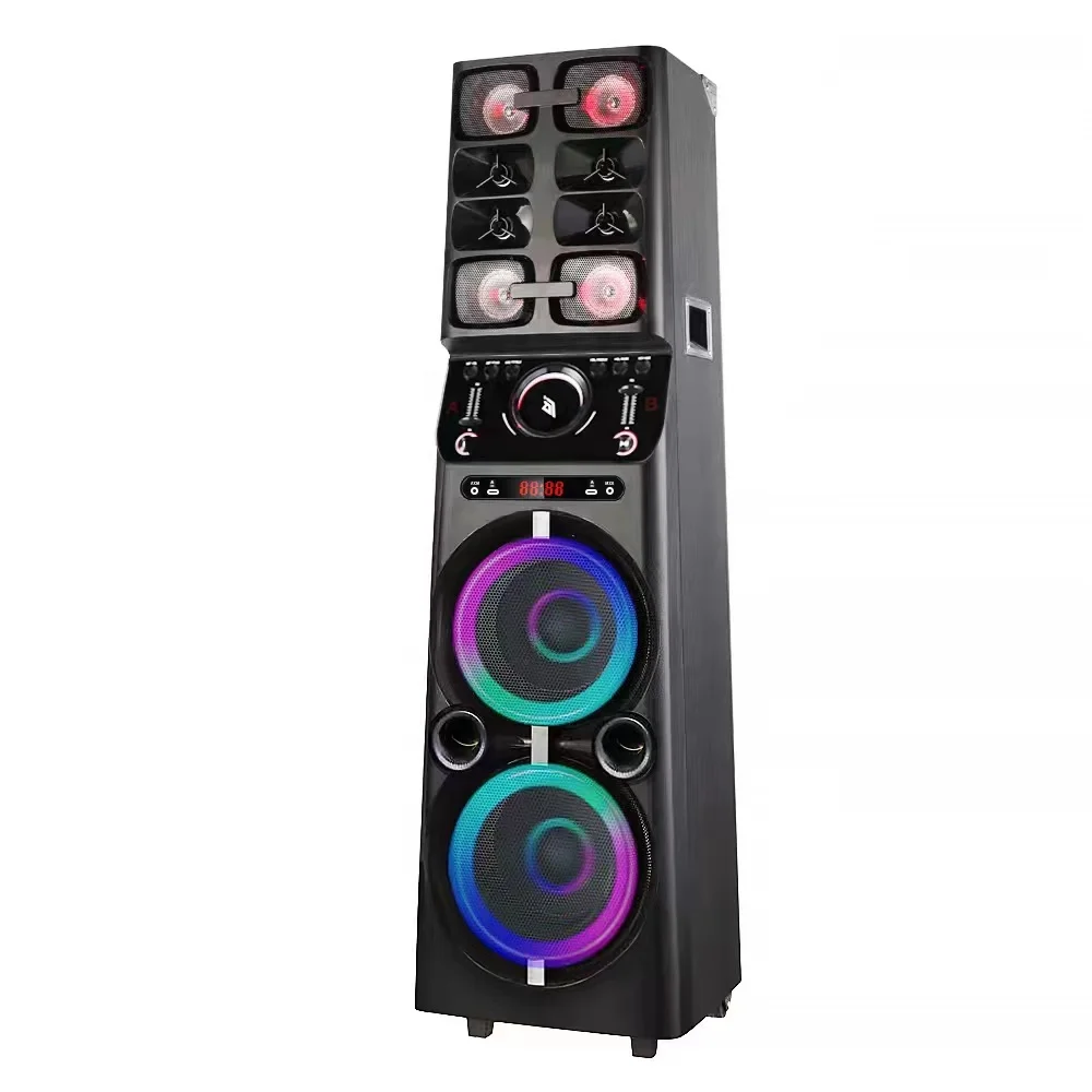 Professional Big Power Stage Party Speaker Double 10 Inch Hot Sale Audio Box with Rechargeable Battery