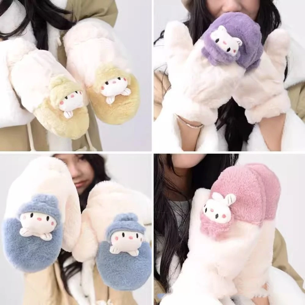 أزياء شاشة تعمل باللمس الكرتون القط الرسن قفازات الكورية نمط كامل فنجر القفازات يندبروف الدافئة ركوب الدراجات القيادة قفازات الشتاء